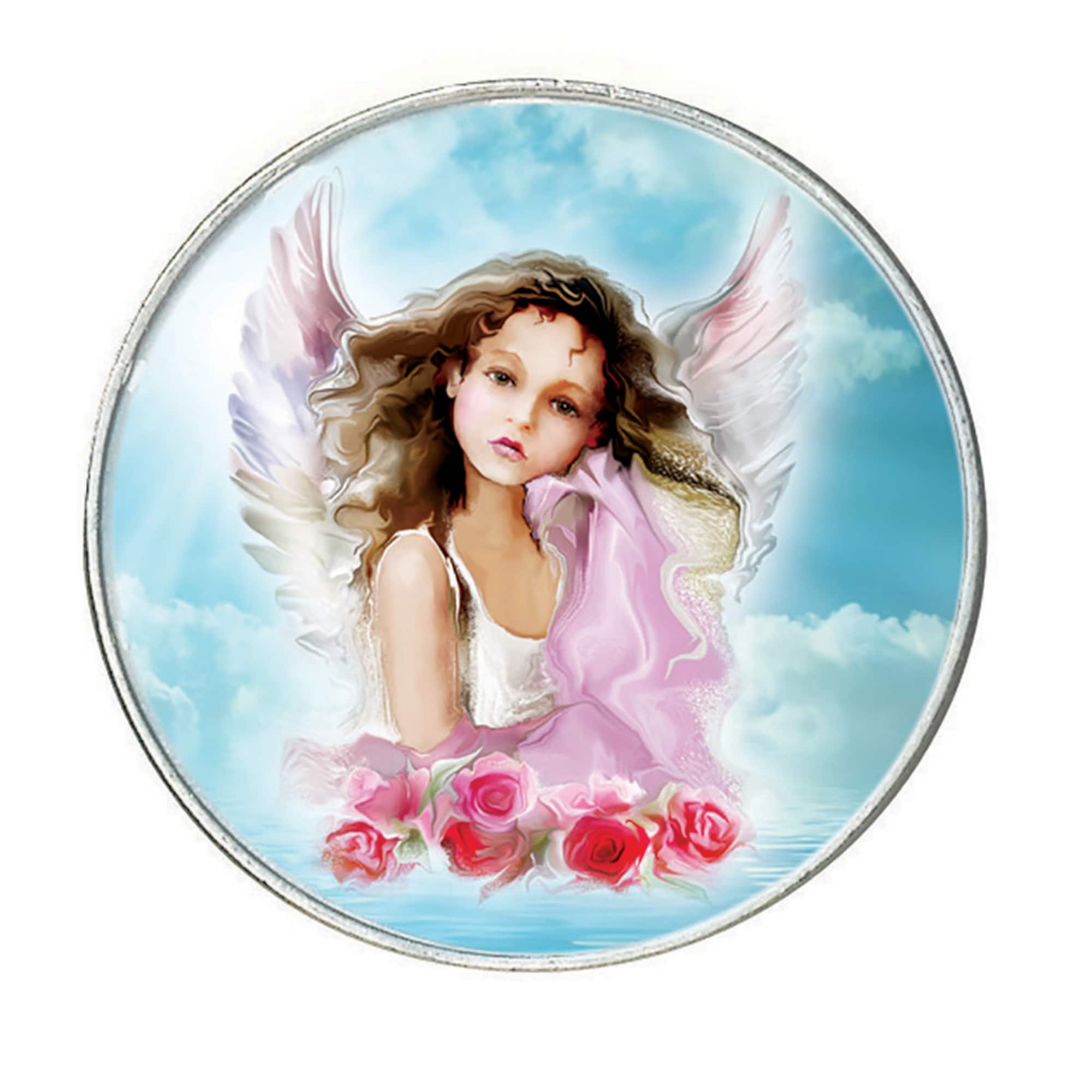American Coin Treasures Guardian Angel Colorized JFK Half Dollar Coin Pocket Token